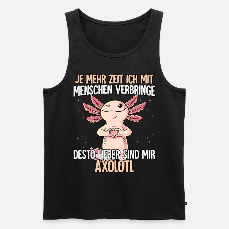 Axolotl - Männer Premium Bio Tank Top - Schwarz