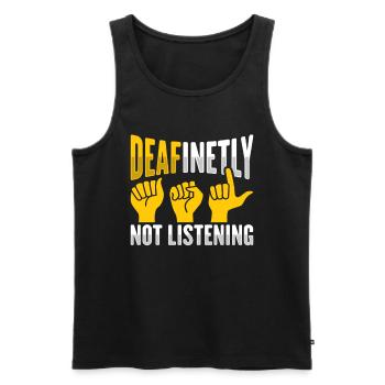 ASL Hand Gestures Deaf Hearing Loss Awareness - Men's Premium Organic Tank Top - black - Front - Michal (187cm)