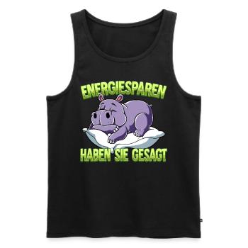 Energiesparen Haben Sie Gesagt Nilpferd - Männer Premium Bio Tank Top - Schwarz - Vorne - Michal (187cm)