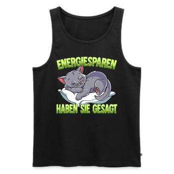 Energiesparen Haben Sie Gesagt Katze - Männer Premium Bio Tank Top - Schwarz - Vorne - Michal (187cm)
