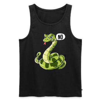 Schlange Nö - Männer Premium Bio Tank Top - Schwarz - Vorne - Michal (187cm)