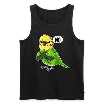 Wellensittich Nö - Männer Premium Bio Tank Top - Schwarz - Vorne - Michal (187cm)