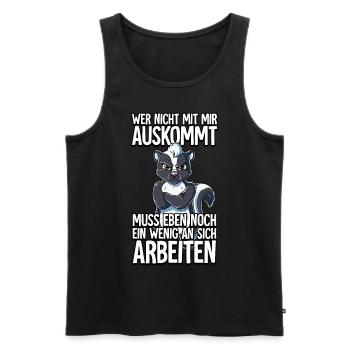 Stinktier Wer Nicht Mit Mir Auskommt - Männer Premium Bio Tank Top - Schwarz - Vorne - Michal (187cm)