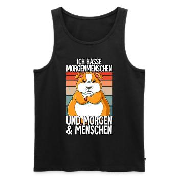 Ich Hasse Morgenmenschen Hamster - Männer Premium Bio Tank Top - Schwarz - Vorne - Michal (187cm)