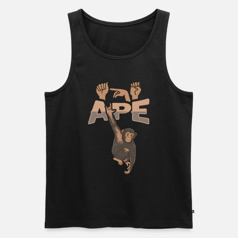 ILY Affe ASL Gebärdensprache - Männer Premium Bio Tank Top - Schwarz