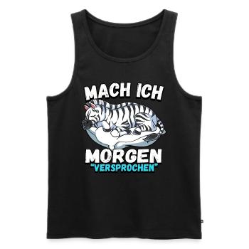 Mach Ich Morgen Versprochen Zebra - Männer Premium Bio Tank Top - Schwarz - Vorne - Michal (187cm)
