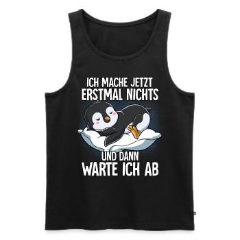 Langschläfer Pinguin Müde Schlaf - Männer Premium Bio Tank Top - Schwarz - Vorne - Michal (187cm)