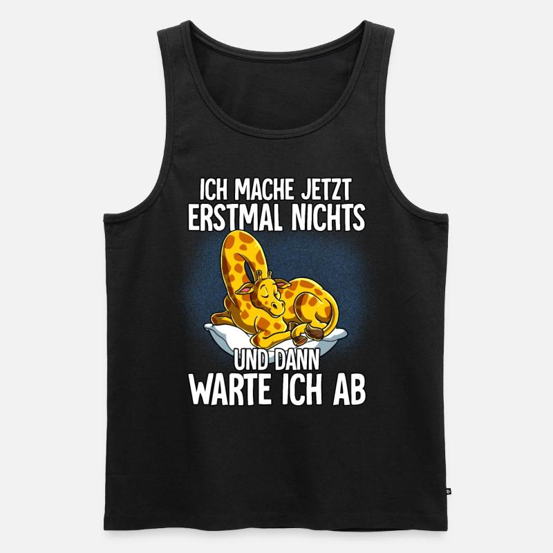 Langschläfer Giraffe Müde Schlaf - Männer Premium Bio Tank Top - Schwarz