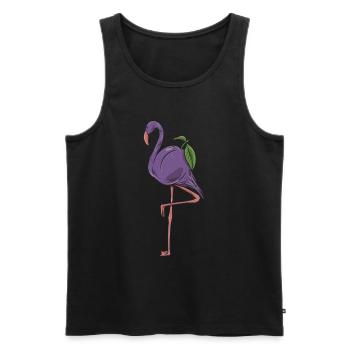 Tiernahrung Pflaumenfruit "plumingo" Flamingo - Männer Premium Bio Tank Top - Schwarz - Vorne - Michal (187cm)