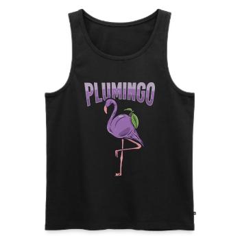 Tiernahrung Pflaumenfruit "plumingo" Flamingo - Männer Premium Bio Tank Top - Schwarz - Vorne - Michal (187cm)