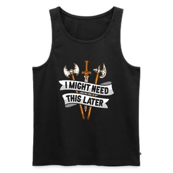 Larp Rpg Rollenspiel Design Larper - Männer Premium Bio Tank Top - Schwarz - Vorne - Michal (187cm)