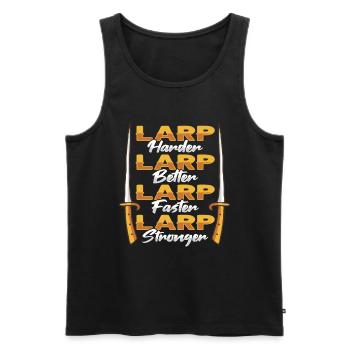 Larp Rpg Rollenspiel Design Larper - Männer Premium Bio Tank Top - Schwarz - Vorne - Michal (187cm)