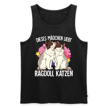 Dieses Mädchen liebt Ragdoll Katzen - Männer Premium Bio Tank Top - Schwarz - Vorne - AI Model Male 178 light (178cm)
