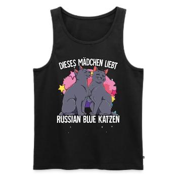 Dieses Mädchen liebt Russisch Blau Katzen - Männer Premium Bio Tank Top - Schwarz - Vorne - Michal (187cm)