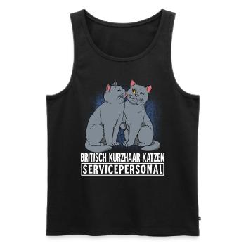 Britisch Kurzhaar Katze - Männer Premium Bio Tank Top - Schwarz - Vorne - AI Model Male 178 light (178cm)