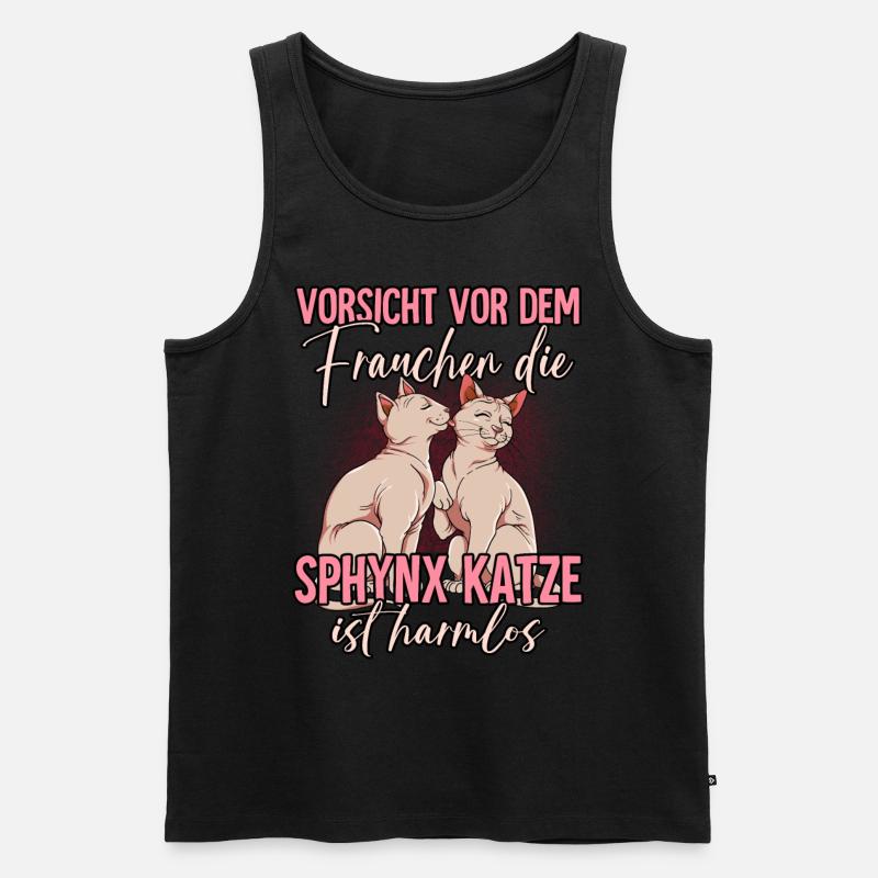 Sphynx Katzen - Männer Premium Bio Tank Top - Schwarz