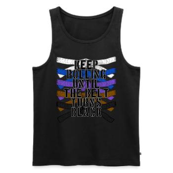 Training Rolling Martial Arts Schwarzgurt Karate - Männer Premium Bio Tank Top - Schwarz - Vorne - Michal (187cm)