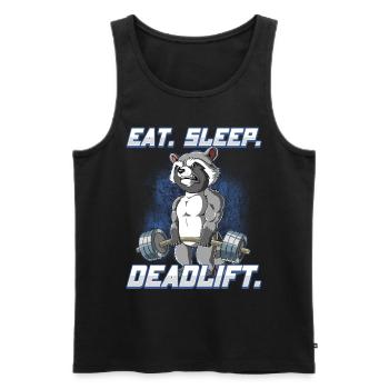 Waschbär Bodybuilding Fitness Gym Deadlift - Männer Premium Bio Tank Top - Schwarz - Vorne - Michal (187cm)