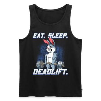 Hase Bodybuilding Fitness Gym Deadlift - Männer Premium Bio Tank Top - Schwarz - Vorne - Michal (187cm)