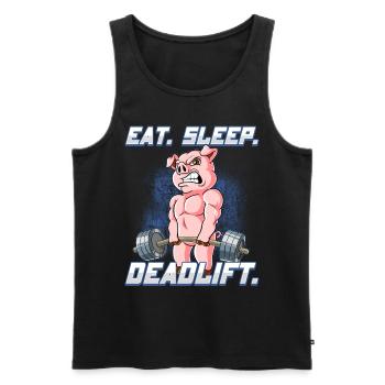 Pig Bodybuilding Fitness Gym Soulevé de terre - Débardeur bio Premium Homme - noir - Devant - Michal (187cm)
