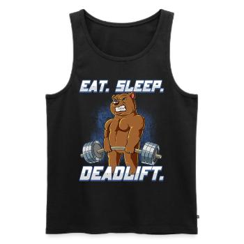 Bear Bodybuilding Fitness Gym Deadlift - Débardeur bio Premium Homme - noir - Devant - Michal (187cm)
