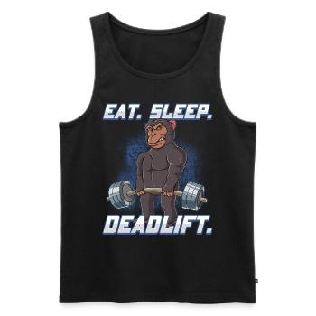 Chimpanzee Bodybuilding Fitness Gym Deadlift - Men's Premium Organic Tank Top - black - Front - Michal (187cm)