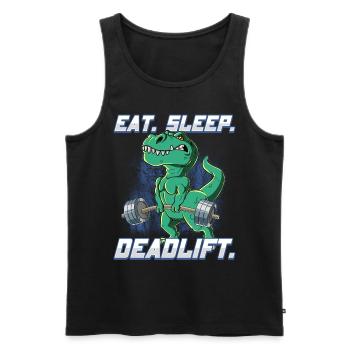 T-Rex Bodybuilding Fitness Gym Deadlift - Männer Premium Bio Tank Top - Schwarz - Vorne - Michal (187cm)