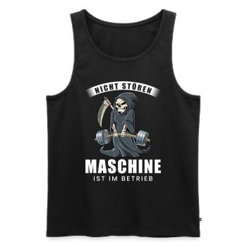 Nicht Stören Maschine In Betrieb Gym - Männer Premium Bio Tank Top - Schwarz - Vorne - Michal (187cm)