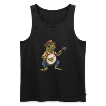 Frog banjo musician design for bluegrass concert - Men's Premium Organic Tank Top - black - Front - Michal (187cm)