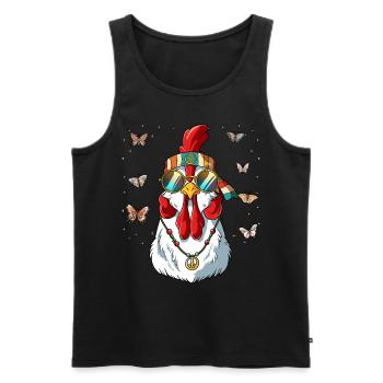 60s 70s Costume Groovy Hippie - Men's Premium Organic Tank Top - black - Front - Michal (187cm)