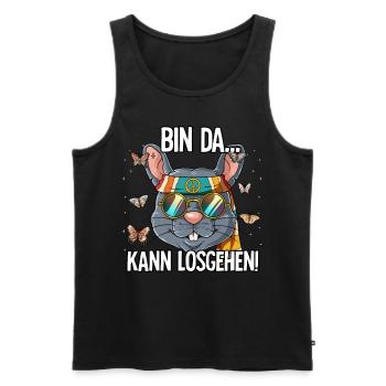 Bin Da Kann Losgehen Hippie Goa Rave - Männer Premium Bio Tank Top - Schwarz - Vorne - Michal (187cm)