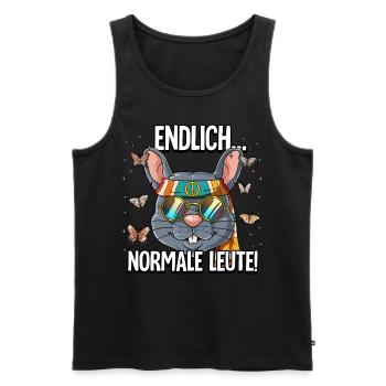 Endlich Normale Leute Hippie Goa Rave - Männer Premium Bio Tank Top - Schwarz - Vorne - Michal (187cm)