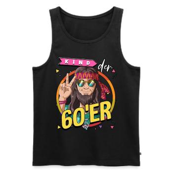 Kind der 60er Jahre Mann Kostüm - Männer Premium Bio Tank Top - Schwarz - Vorne - AI Model Male 178 light (178cm)