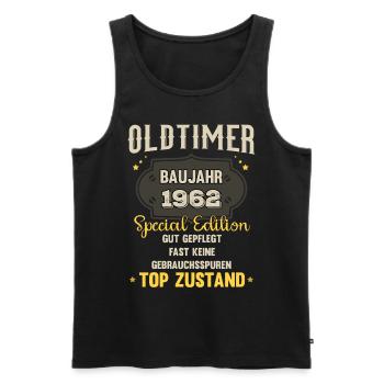 Oldtimer Baujahr 1962 - 61. Geburtstag - Männer Premium Bio Tank Top - Schwarz - Vorne - Michal (187cm)