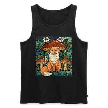 Cottagecore Fox - Men's Premium Organic Tank Top - black - Front - Michal (187cm)