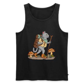 Chat Cottagecore - Débardeur bio Premium Homme - noir - Devant - Michal (187cm)