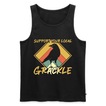 Grackle Vogel - Men's Premium Organic Tank Top - black - Front - Michal (187cm)