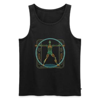 Roboter Design für einen Roboteringenieur - Männer Premium Bio Tank Top - Schwarz - Vorne - AI Model Male 178 light (178cm)