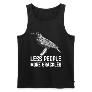 Blackbird Grackle Bird Design pour les ornithologues amateurs - Débardeur bio Premium Homme - noir - Devant - Michal (187cm)