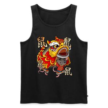 Year of the Rat Lunar New Year Chinese - Men's Premium Organic Tank Top - black - Front - Michal (187cm)