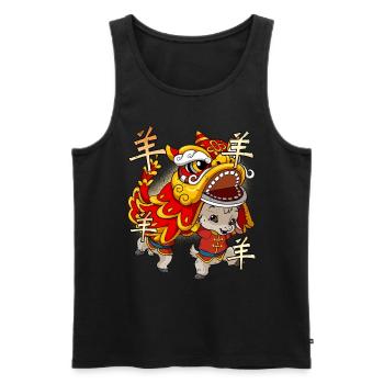 Année de la chèvre Nouvel An lunaire chinois - Débardeur bio Premium Homme - noir - Devant - Michal (187cm)