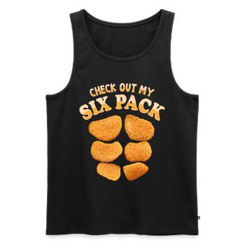 Check Out My Six Pack Chicken Nugget Lover - Men's Premium Organic Tank Top - black - Front - Michal (187cm)
