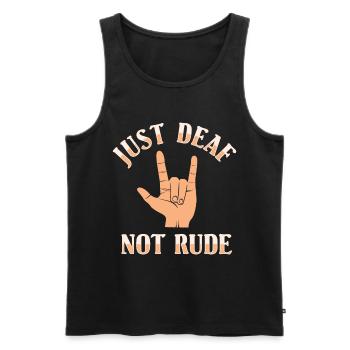 ASL Just Deaf Pas Rude Sign Language - Débardeur bio Premium Homme - noir - Devant - Michal (187cm)