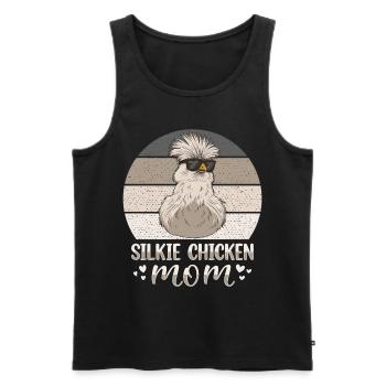 Silkie Chicken Mom Poulet chinois en soie - Débardeur bio Premium Homme - noir - Devant - Michal (187cm)
