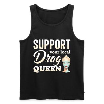 Unterstützen Sie Ihren lokalen Drag Queen Pride - Männer Premium Bio Tank Top - Schwarz - Vorne - AI Model Male 178 light (178cm)