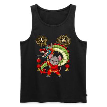 Year of the Rat Lunar New Year Chinese - Men's Premium Organic Tank Top - black - Front - Michal (187cm)
