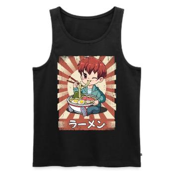 Ramen Anime Boy Noodle Soup Ramen - Débardeur bio Premium Homme - noir - Devant - Michal (187cm)