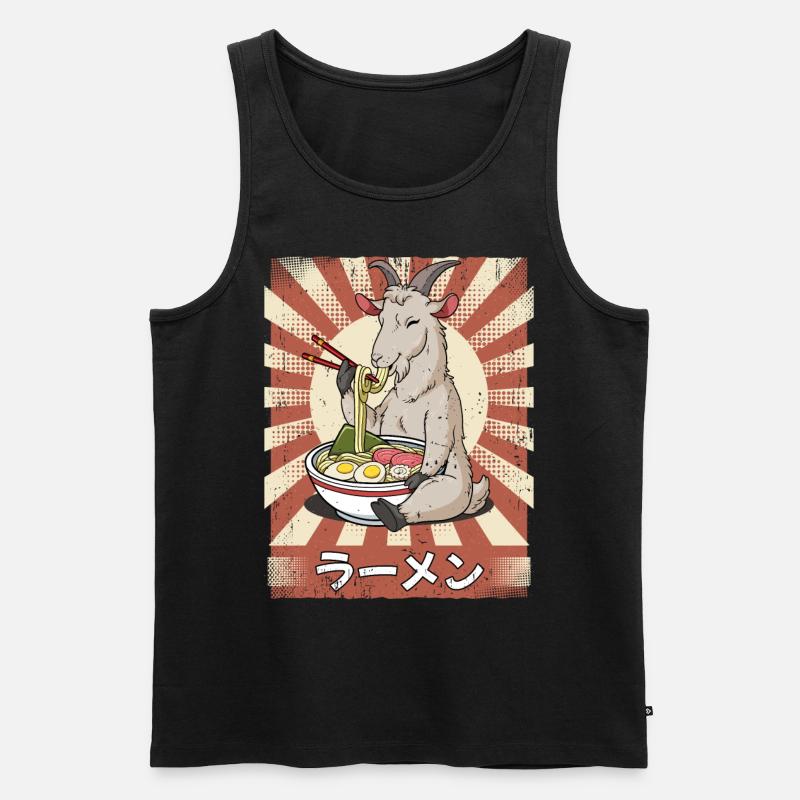 Ramen Ziege Nudelsuppe Ramen - Männer Premium Bio Tank Top - Schwarz