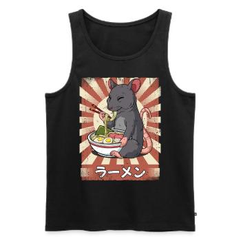 ramen rat soupe de nouilles ramen - Débardeur bio Premium Homme - noir - Devant - Michal (187cm)