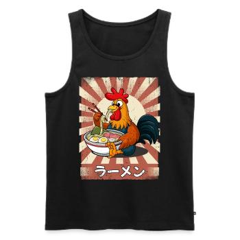 ramen coq soupe de nouilles ramen - Débardeur bio Premium Homme - noir - Devant - Michal (187cm)